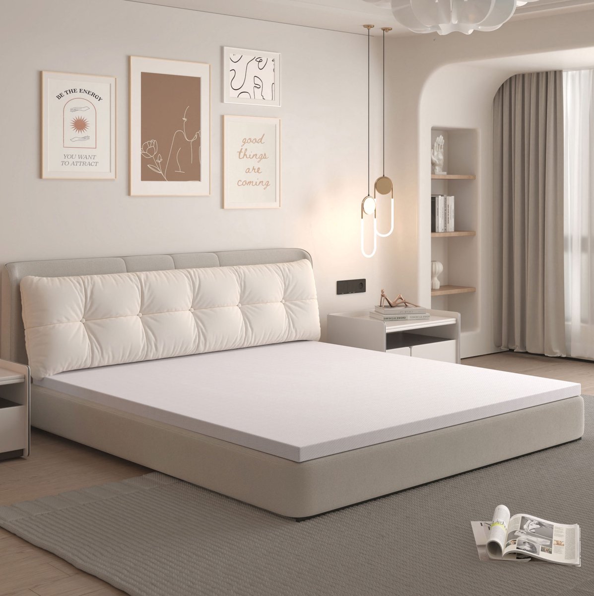 Wishdor Matras H3 - Koudschuim - Afneembare wasbare tijk - Oeko-tex - Tweepersoons - Wit - 160 x 200 x 5 cm