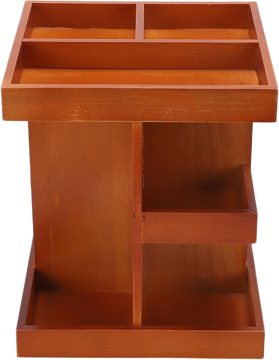 Draaiende Make-up Organizer van Hout, 360 Graden Make-up Houder, Ideaal voor Cosmetica, Huidverzorging en Badkameropslag