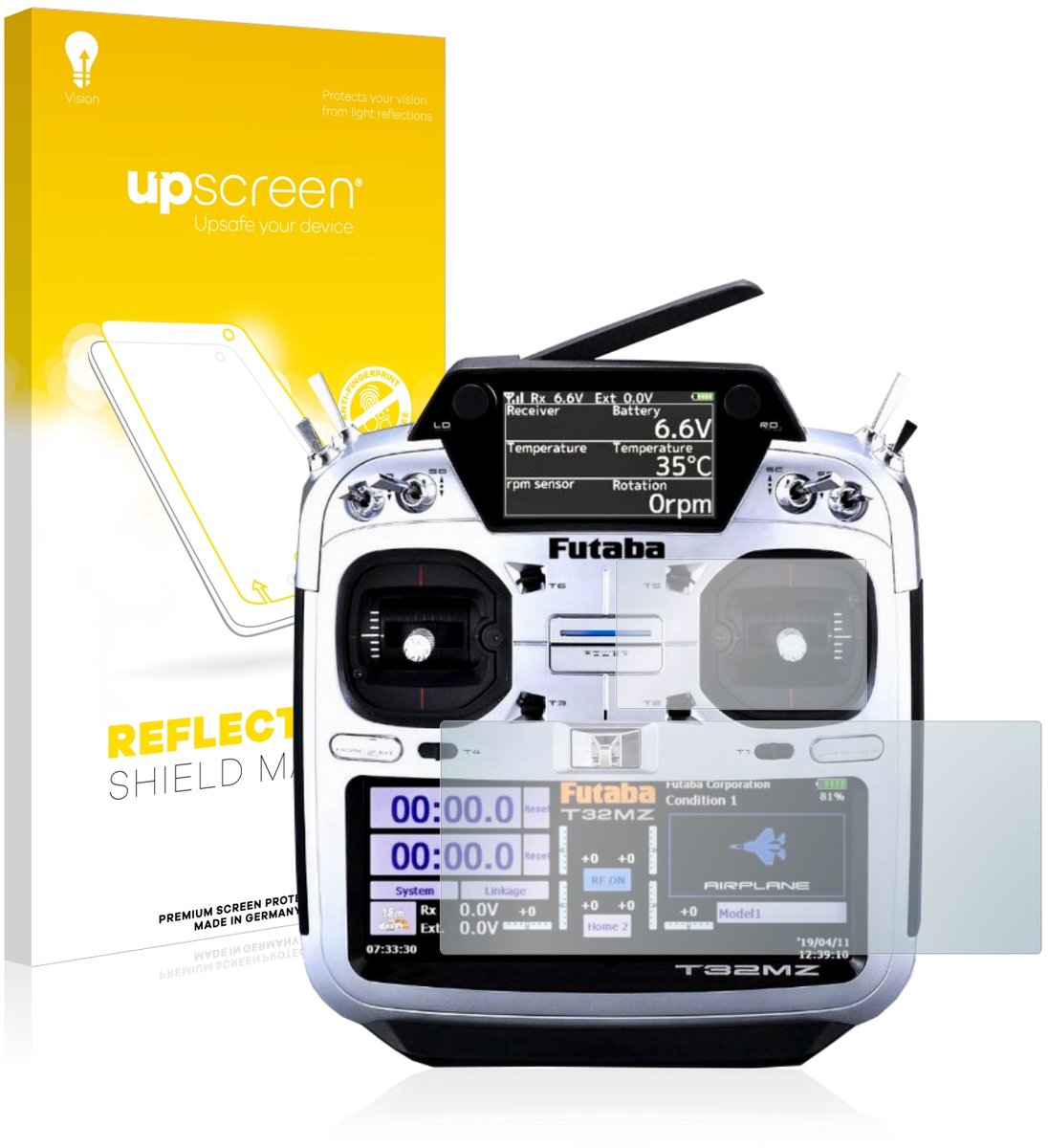 upscreen - Screenprotector voor Robbe Futaba T32MZ - Folie Beschermfolie anti glare matte