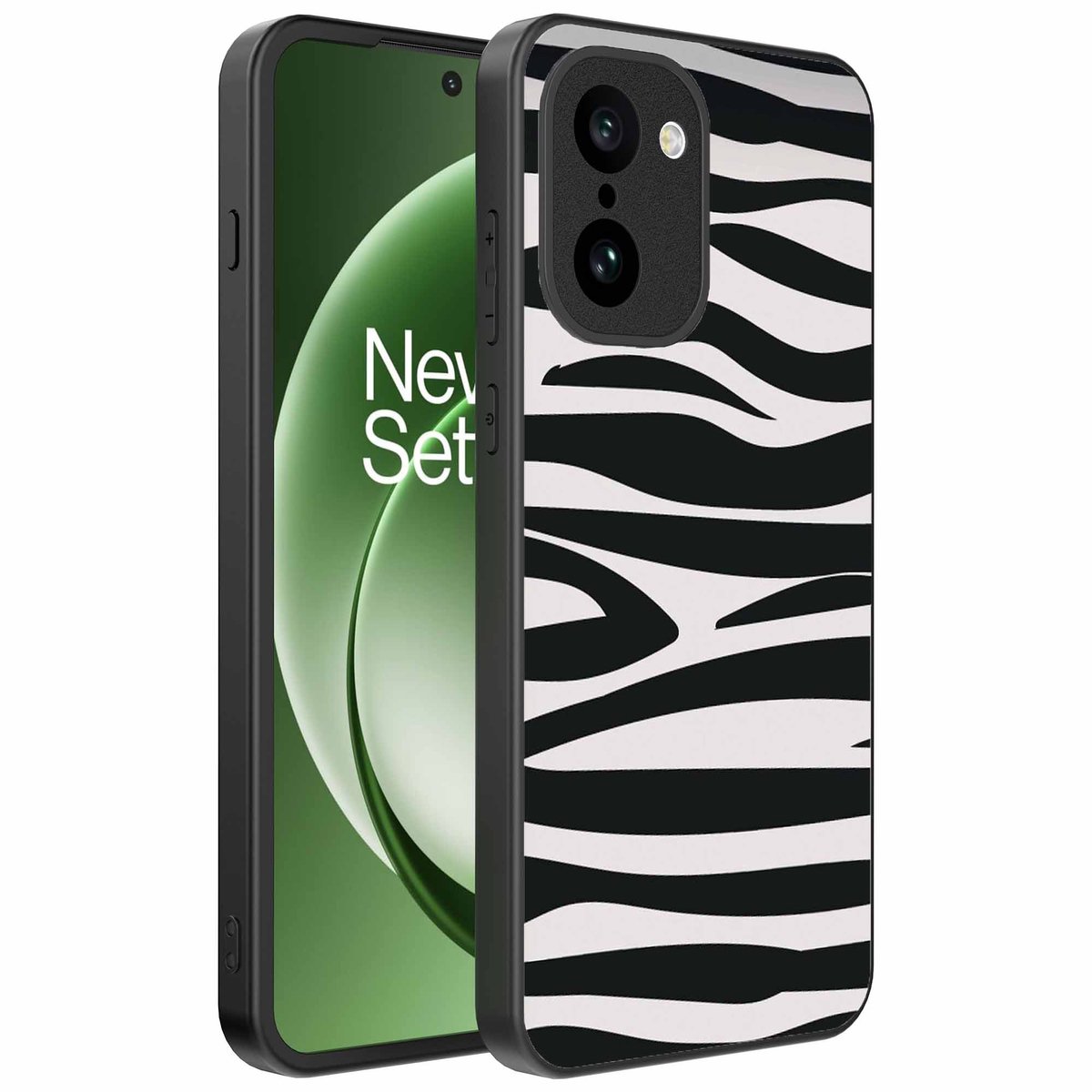 Geschikt voor OnePlus 15R Telefoonhoesje met zebra opdruk - TPU backcover case zebra design - Zwart Wit - Smartphonica geschikt voor OnePlus 15R