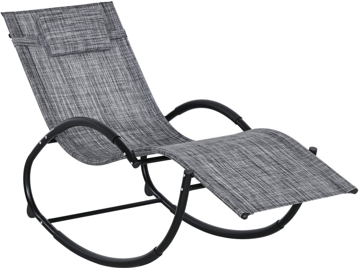 Outsunny schommelstoel - Metaal - 155x61x88cm - Grijs