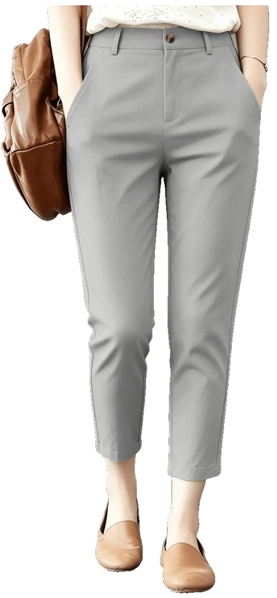 Currero Comfortabel Golfbroek Dames Golfkleding Nette Pantalon Vrouwen Broek Outfit Chino Grijs