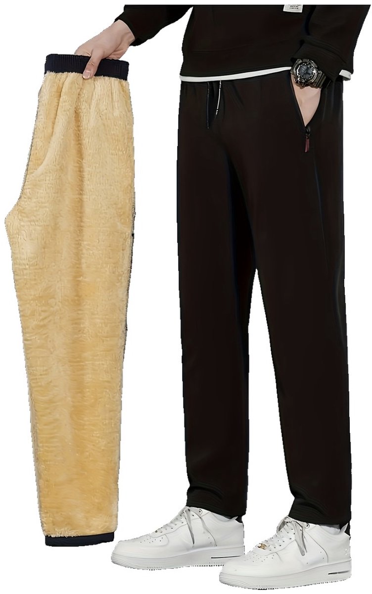 Currero Warme Broek Heren Thermo Fleece Winterbroek Joggingbroek Sweatpants Donker