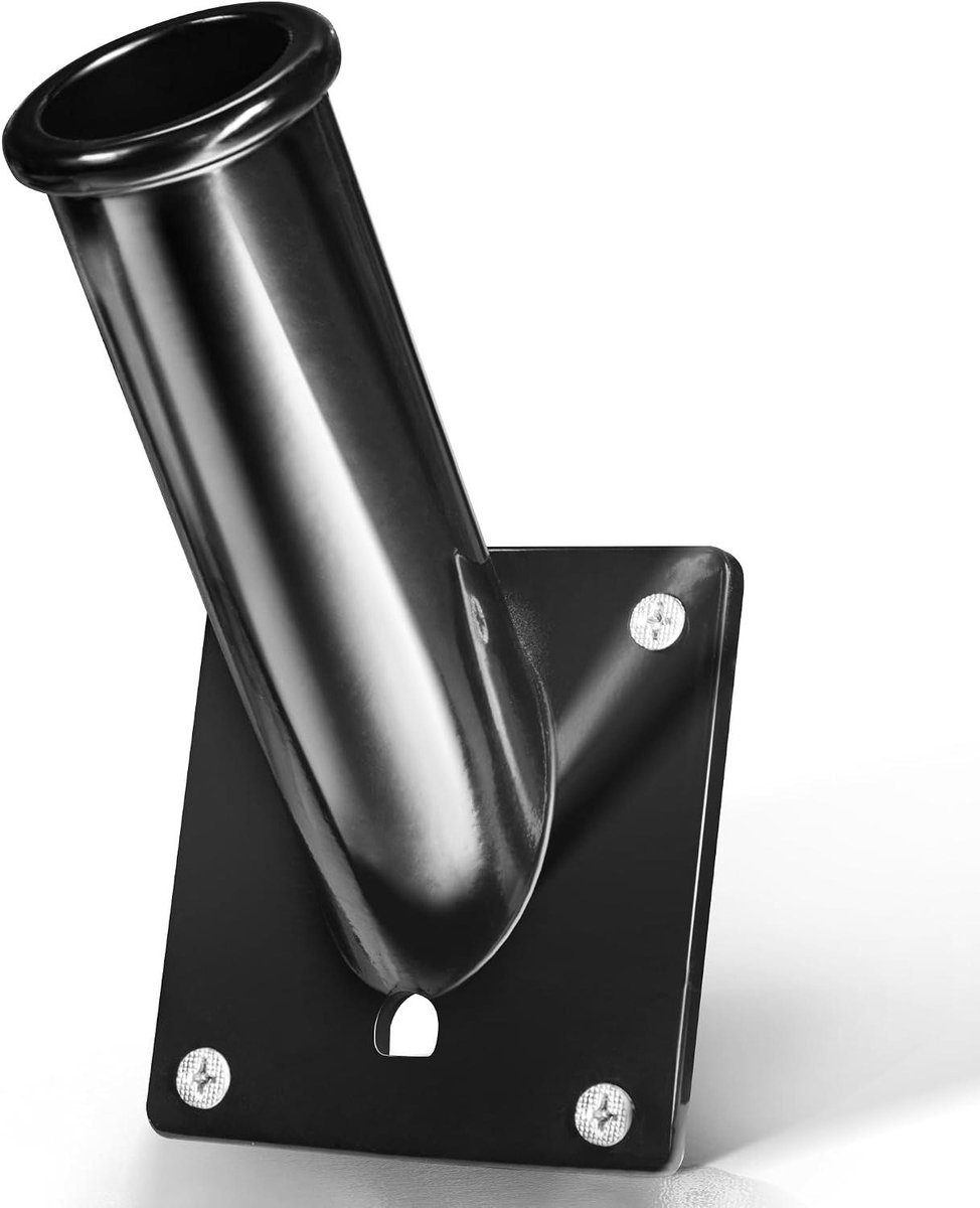 Vlaggenmast Houder - Muurbevestiging Vlaggenmast - Vlag Tonen - 45 Graden Hoek - 1.25 Inch Diameter - Zwart