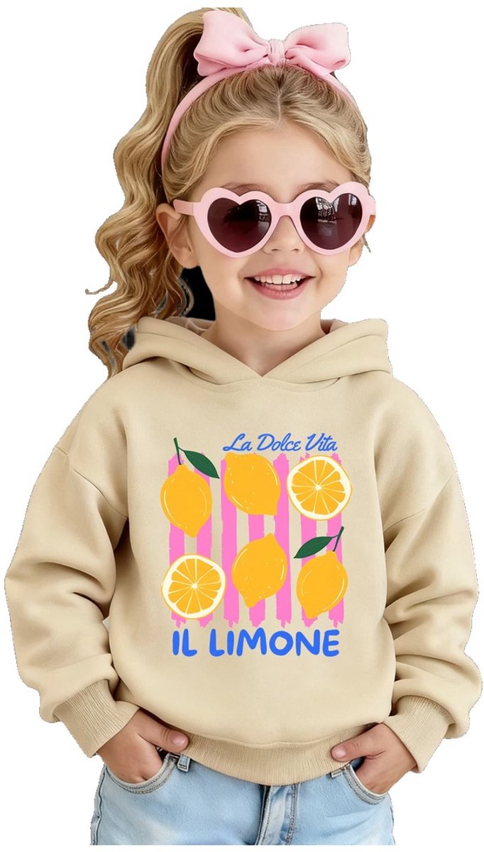 Currero Hoodie Meisjes Warme Hoodie Met Capuchon Comfortabele Sweater Meisje Casual Trui Pullover Meisjestrui 3-4 Jaar Beige