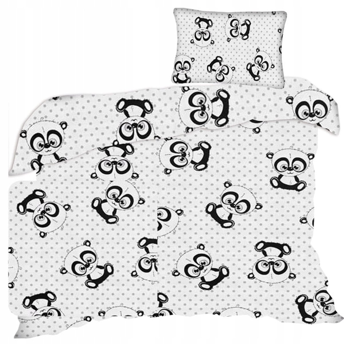 Kinderbeddengoed Katoen Panda 90x120 cm - Zachte Kleuren