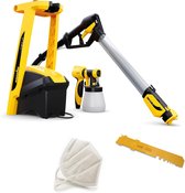 Verfspuitsysteem - Latex spuiten - Muren aflakken - Direct uit emmer - 800 ml reservoir - Zwart Geel