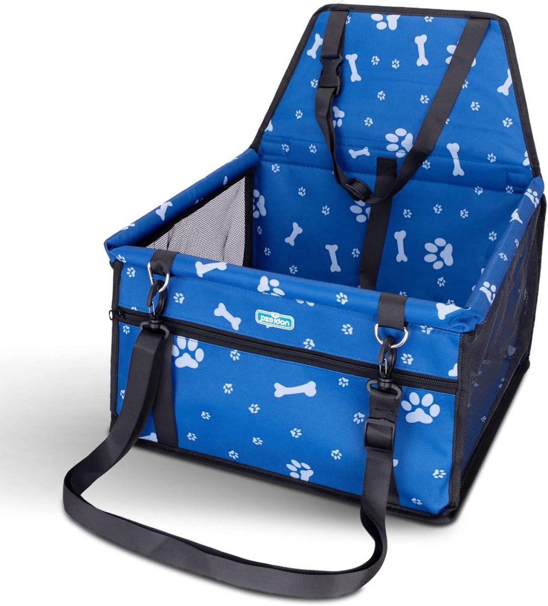 Autostoel Huisdier - Zitverhoger Hond - Veilig Reizen - Waterdicht Oxford Materiaal - 40 x 34 x 25 cm - Blauw