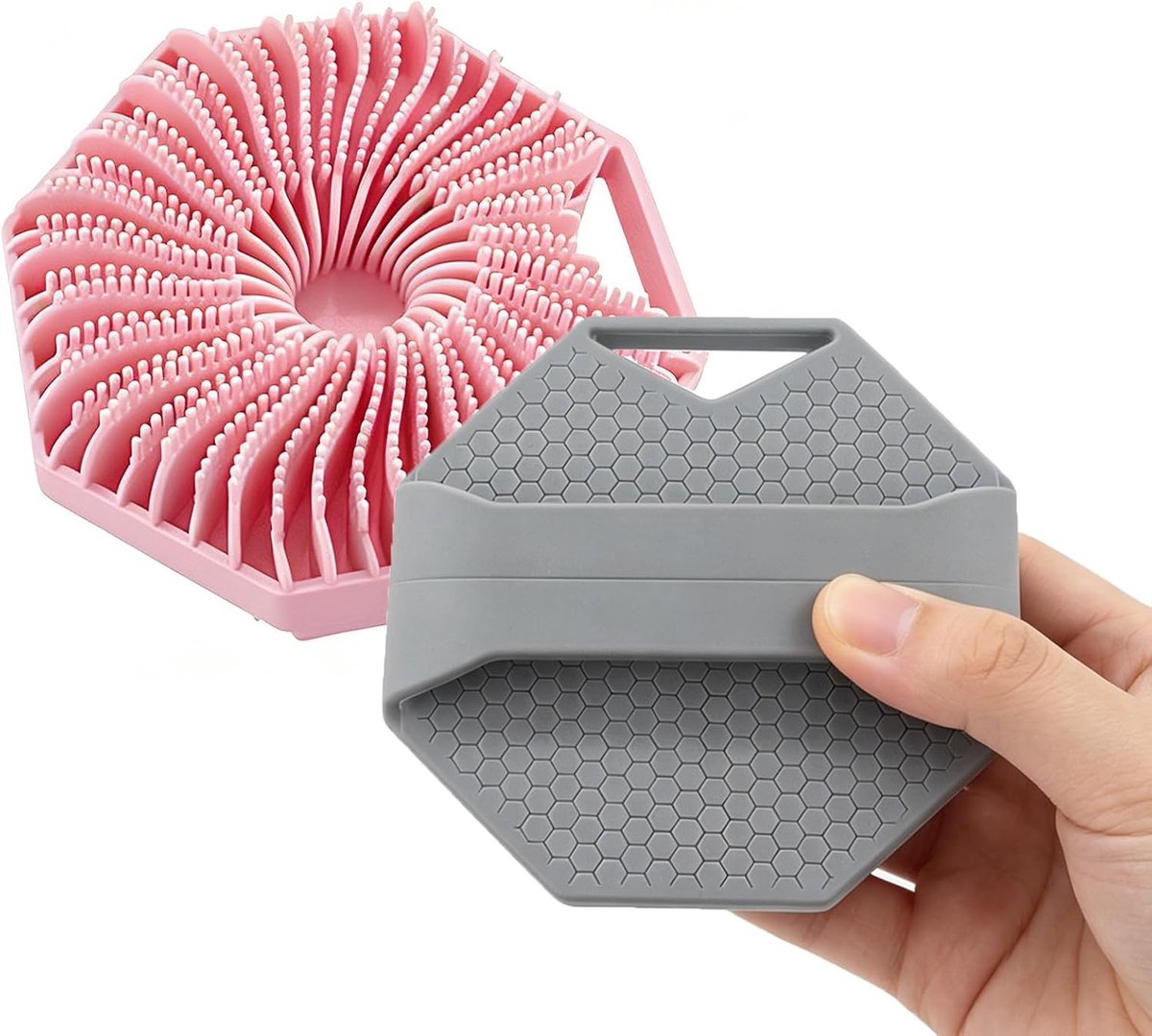 Exfoliërende Body Scrubber Set van 2, Zachte Siliconen Douche Scrubber voor Gevoelige Huid, Ideaal voor Thuis of Reizen, Perfect voor Lichaamsverzorging en Peeling