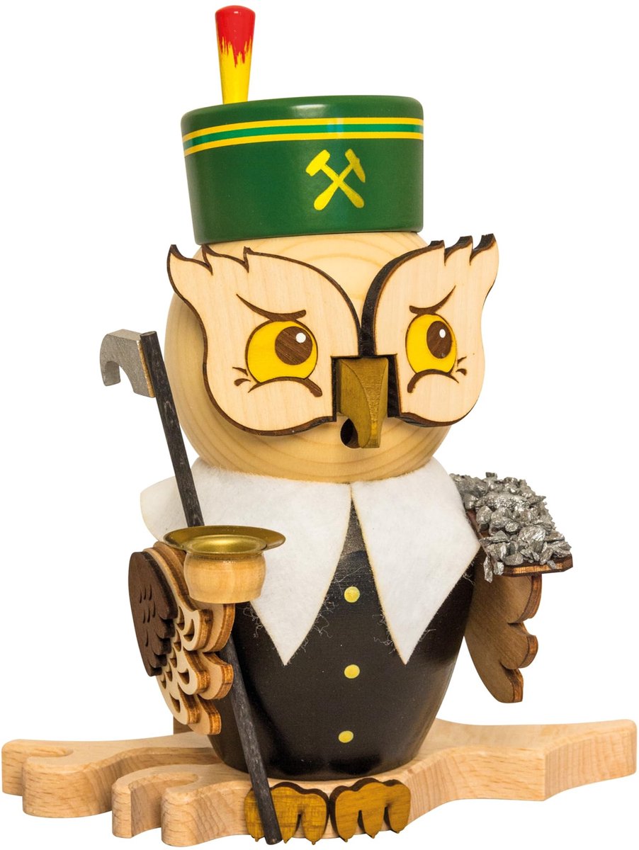 Solidchoice - Wierookfiguur Rookuil van Massief Hout 16 cm