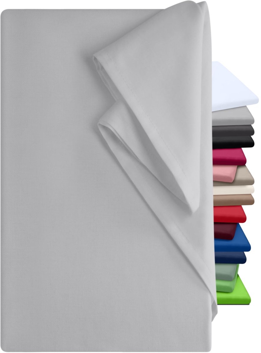 Solidchoice - Bedlaken 240x275 cm van 100% Katoen in Zilver