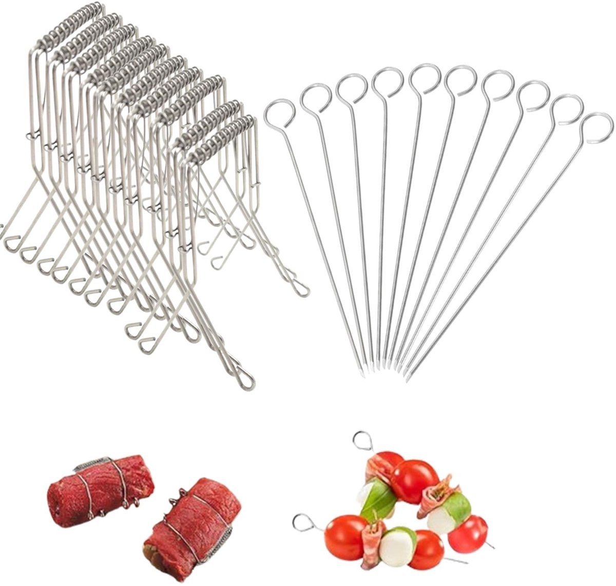 Solidchoice - Set van 20 Herbruikbare Roulade Klemmen van RVS voor de Keuken