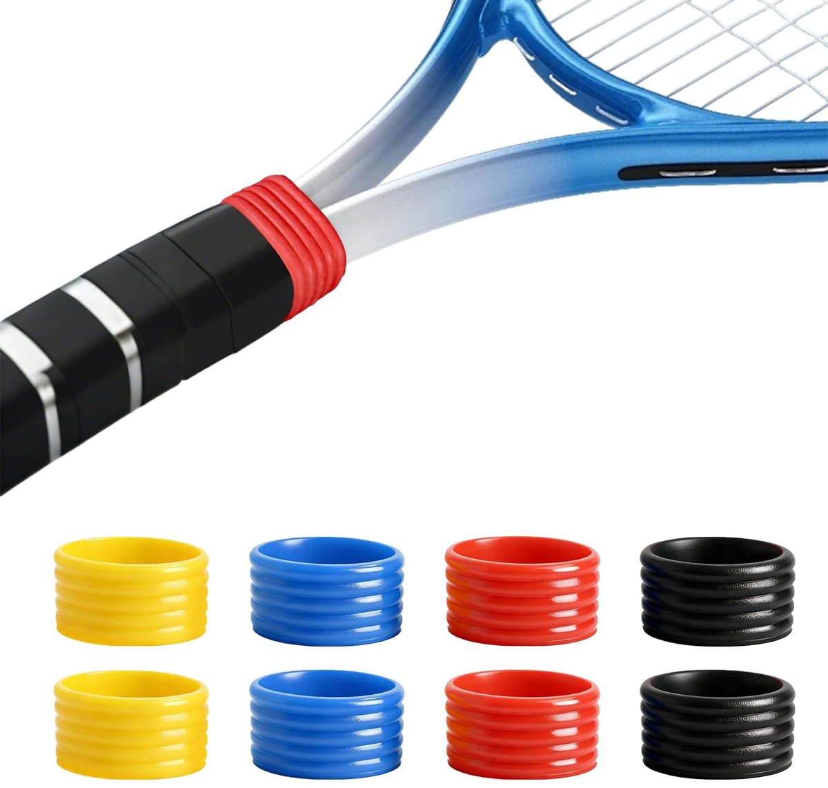 Solidchoice - Set van 8 Rubber Grip Ringen voor Tennis en Badminton