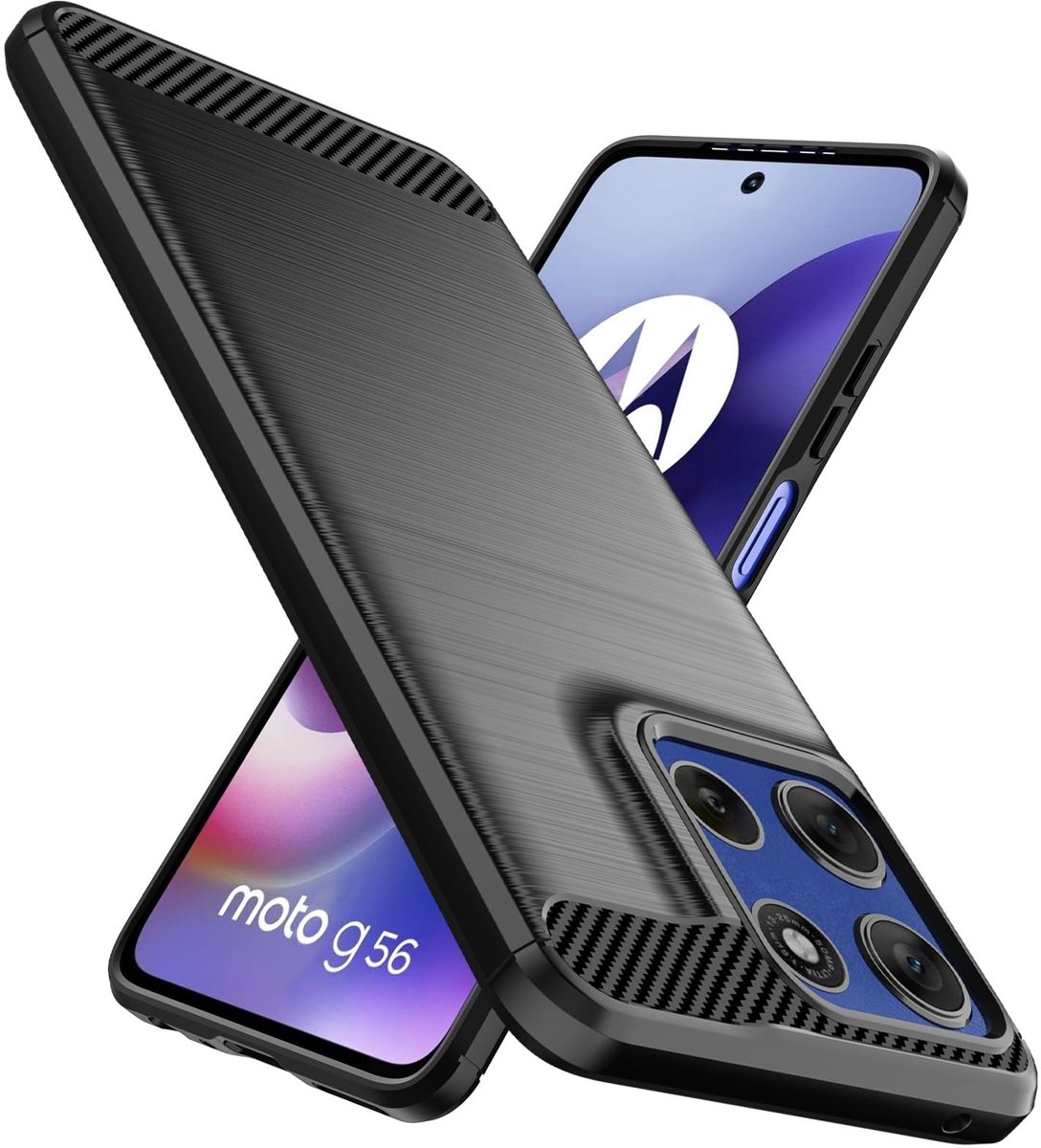 Solidchoice - Premium TPU en Carbon Fiber Case voor Moto G56