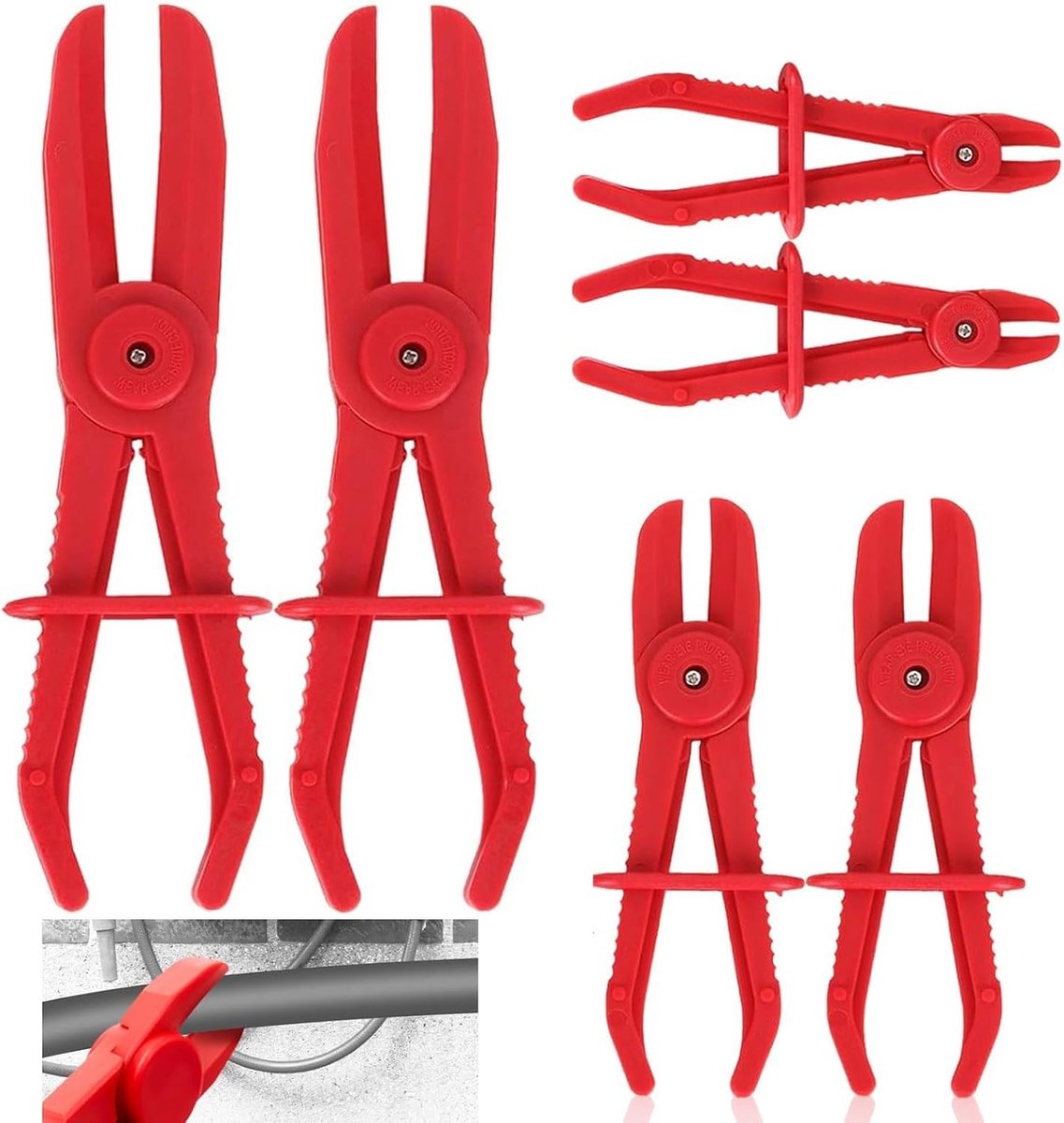 Set van 6 Slangklemmen en Tangen, 3 Maten, Voor Flexibele Slangen en Brandstofleidingen, Duurzaam en Betrouwbaar