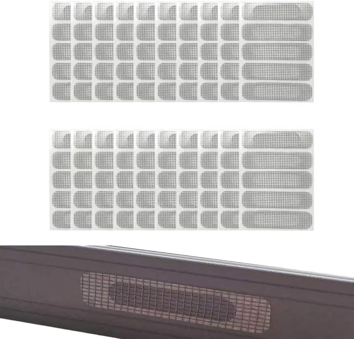 Reparatieset voor Vliegengaas, 100 Stuks Zelfklevend Insectennet voor Raamreparatie en Bescherming tegen Insecten