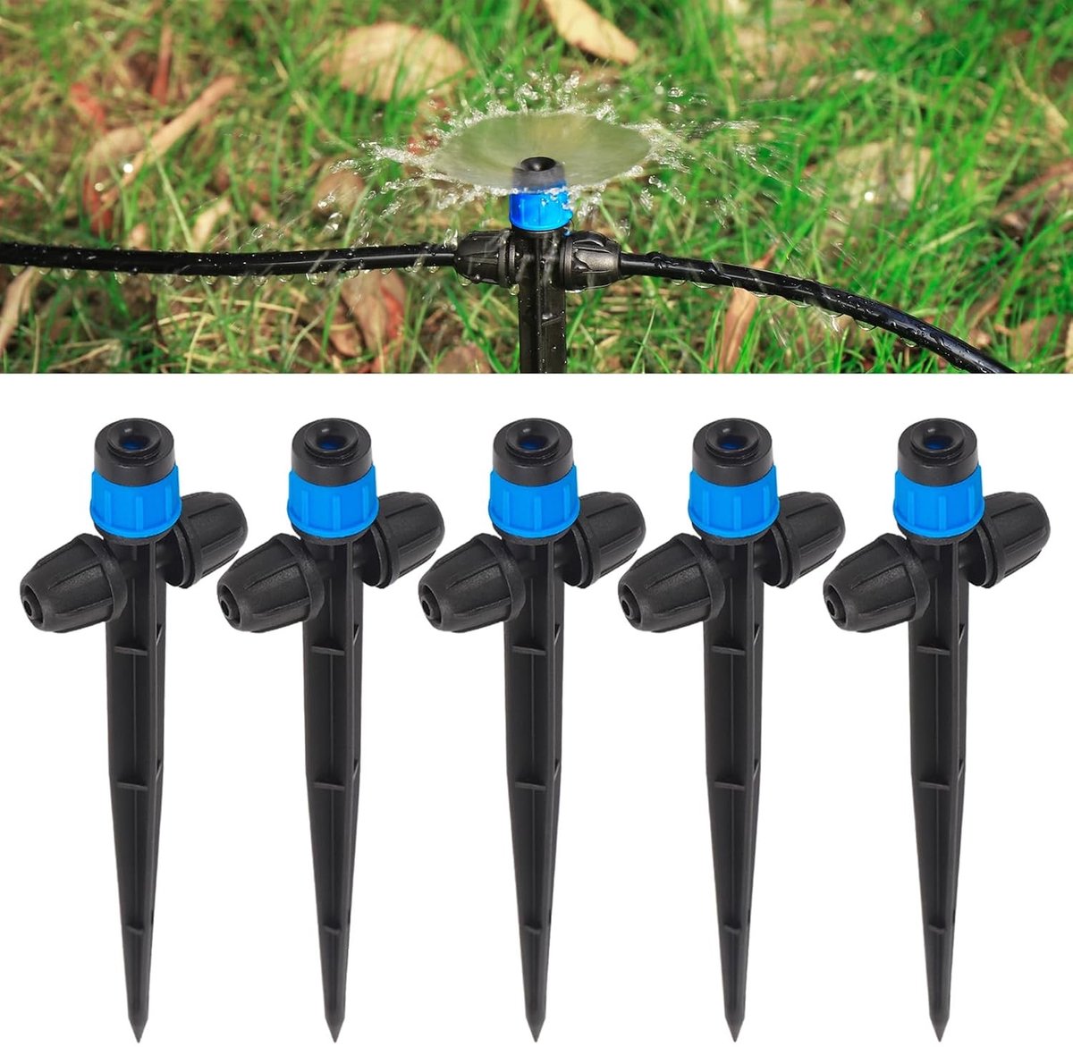 Verstelbare 360 Graden Ventilator Sprayer voor Drip Irrigatiesysteem - 25 Stuks Tuinbesproeiing met Lock en Ideale Waterverdeling
