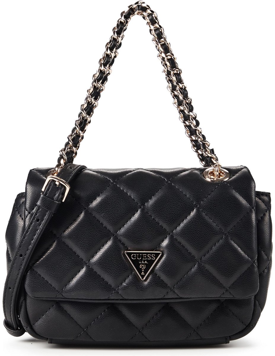 GUESS schoudertas Juliet Mini Flap Bag Black zwart