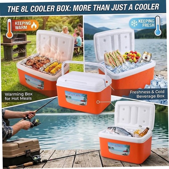 Harde Koelbox - Kleine Koelkast - Outdoor Avonturen - 48 Uur Koude Retentie - 8 Liter - Blauw — afbeelding 3