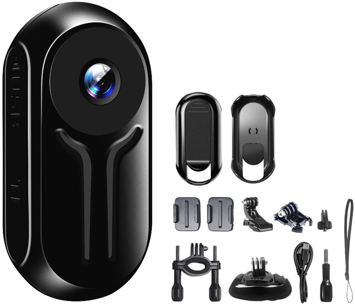 1080P Action Cam met 0,85 inch display, BodyCam Body Camera Mini