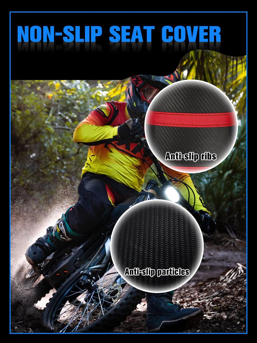 IUVWISN Dirt Bike Seat Cover Geribbelde Zachte Seat Cover voor Talaria XXX X3 Elektrische Crossmotor Ebike Rood - ShopVlot