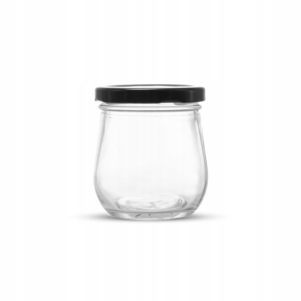Glazen Pot 200ml met Zwarte Deksel - Ideaal voor Jam, Honing & Kruiden