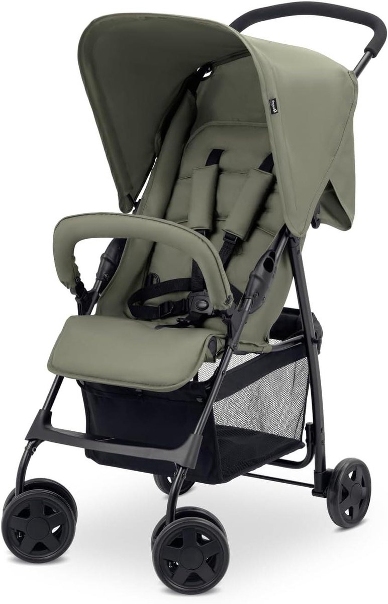 Kinderbuggy Lichtgewicht - Compacte Reisbuggy - Dagelijks Gebruik - Inklapbaar Ligstand - 59 kg - Olijfgroen