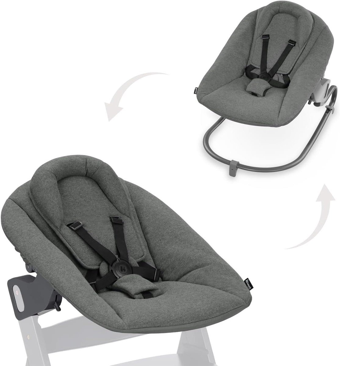 Baby Bouncer - Newborn Zitje - Comfortabel Ontspannen - Verstelbare Rugleuning - Vanaf Geboorte - Donkergrijs