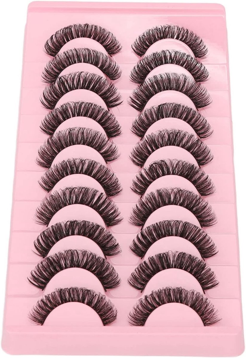 Natuurlijk Uitziende 10 Paar Herbruikbare Valse Wimpers Kit voor Make-up en Cosplay met Meerlaagse Nepwimpers