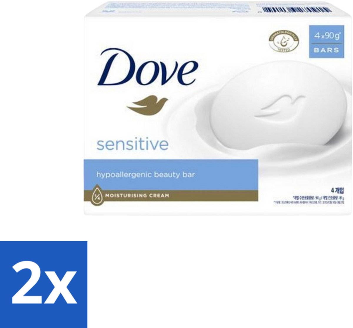 Dove Zeep - Sensitive 4 x 90 gr. - Voordeelverpakking - 2 stuks