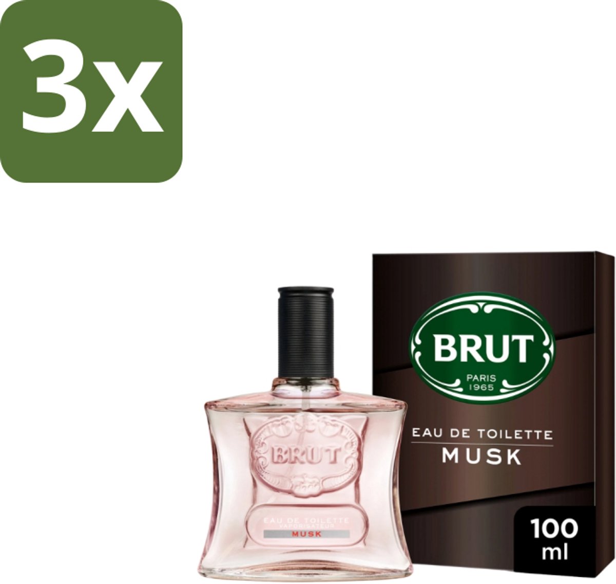 3 x Brut – Eau de Toilette – Musk – 100 ml - Brut Musk Eau De Toilette - Musk Geur - Floral Woody Musk - Citrus Geur - Kruidige Geur