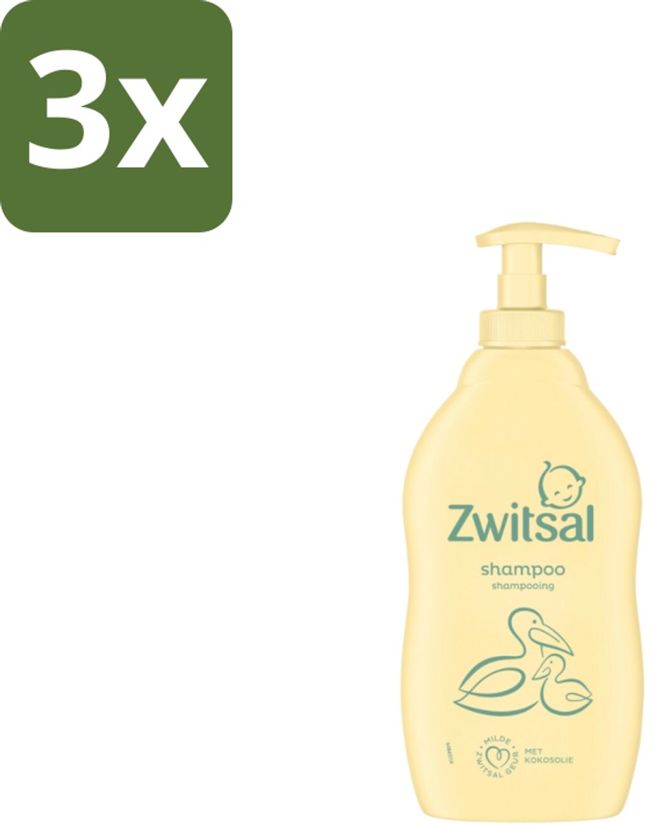 3 x Zwitsal Shampoo 400 ml - Baby Shampoo - Zwitsal Shampoo - Baby Haar Verzorging - Gevoelige Huid - Anti-prik Shampoo