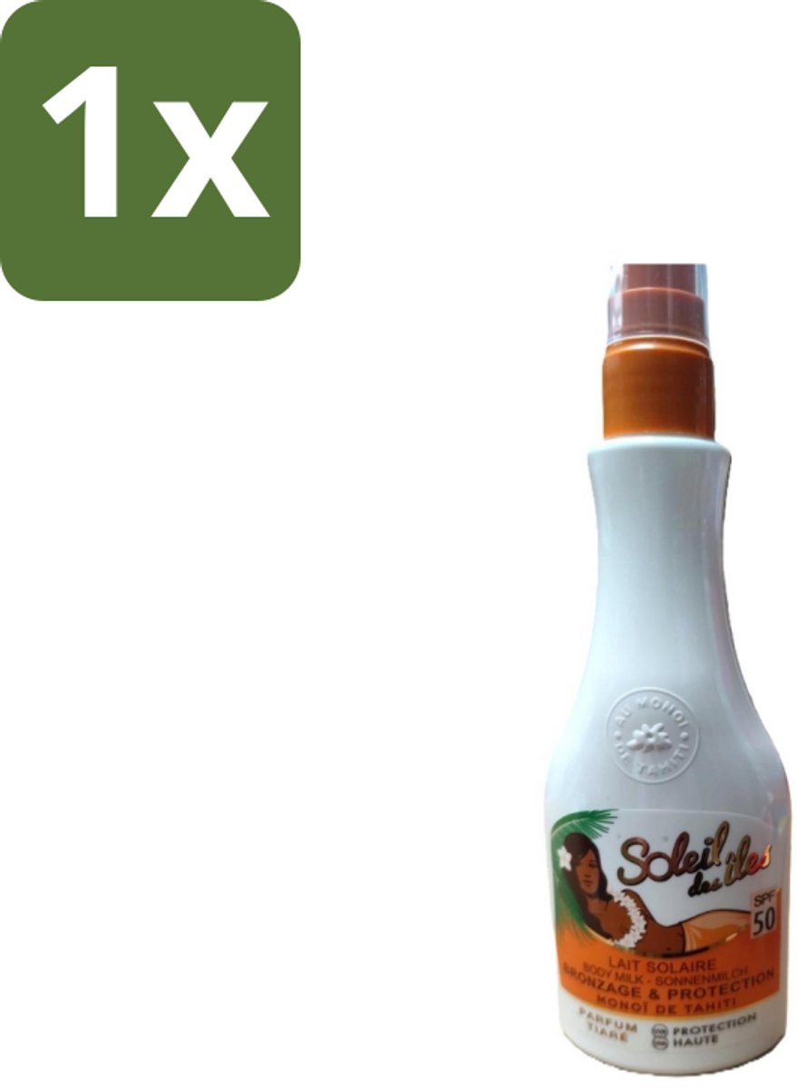 1 x Soleil des Îles – Zonnemelk – Monoï de Tahiti SPF50 Tiaré – Beschermend - Zonbescherming - Zonnebrandmelk - Monoï Tahiti - Tiaré Geur - Huidbescherming