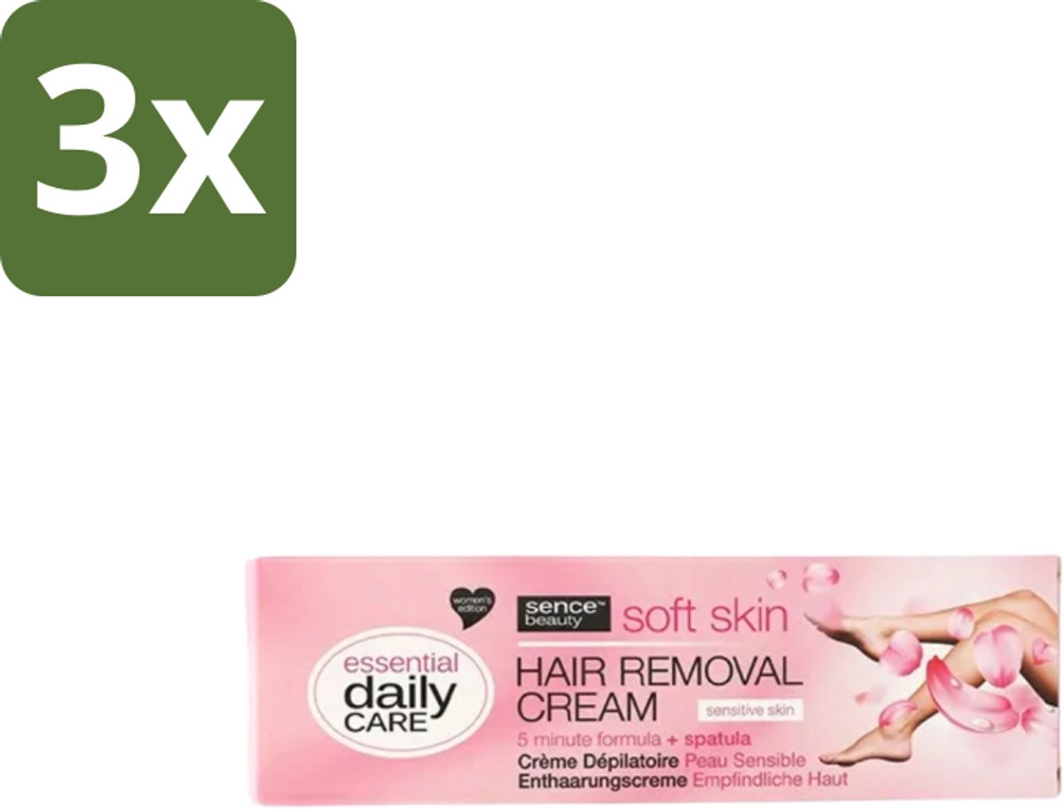 3 x Sence – Ontharingscrème – Gevoelige Huid – 150 ml - Ontharing Crème - Gevoelige Huid - Haartjes Verwijderen - Pijnloos Ontharen - Haartjes Oplossen