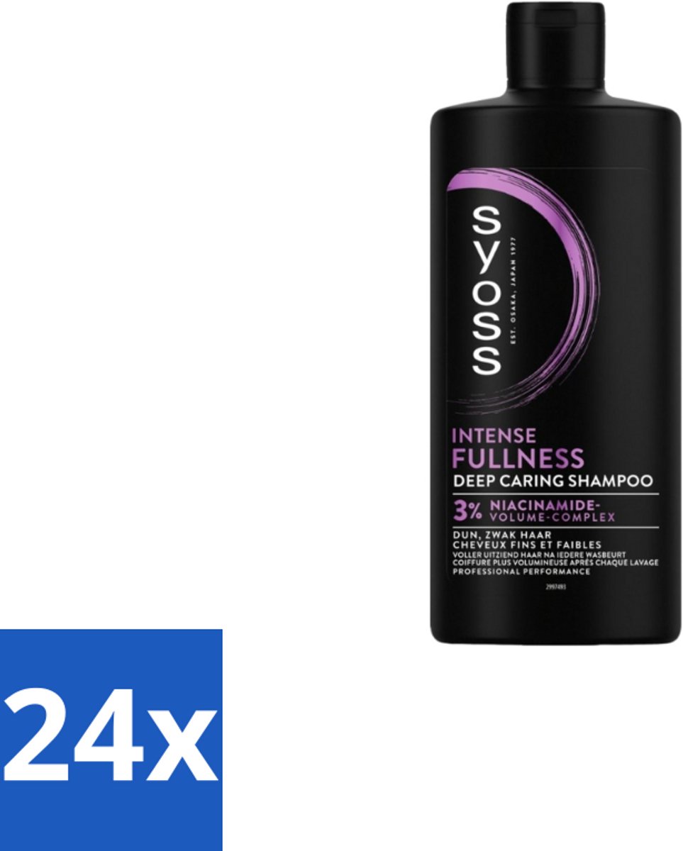 24 x Syoss – Shampoo – Intense Fullness – 440 ml - Volume Shampoo - Volumeshampoo - Haarverzorging - Haarversterking - Niacinamide Shampoo