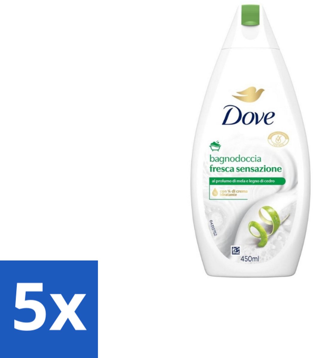 5 x Dove – Douchegel – Fresh Sensation – 450 ml - Douchegel - Fris Gevoel - Mild Reinigen - Verzorgende Douchegel - Schuimende Douchegel