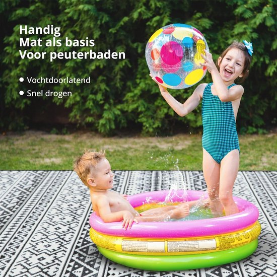 Outdoor Kleed - Picknickkleed Kampeer - Strand en Tuin - Dubbelzijdig Bruikbaar - 250x400cm - Zwart Wit — afbeelding 3