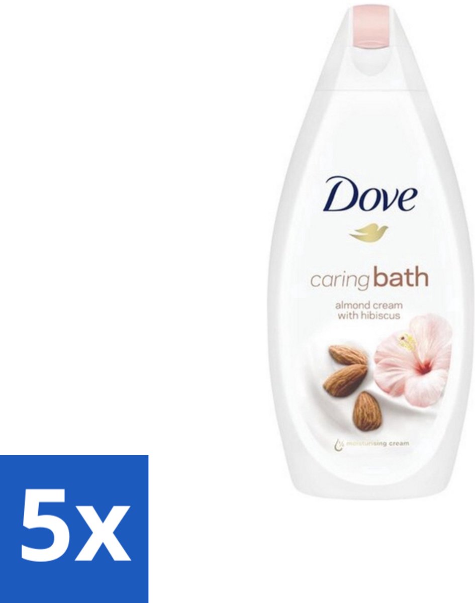 Dove – Badcrème – Caring Bath Almond – 450 ml - Bulkverpakking - 5 stuks
