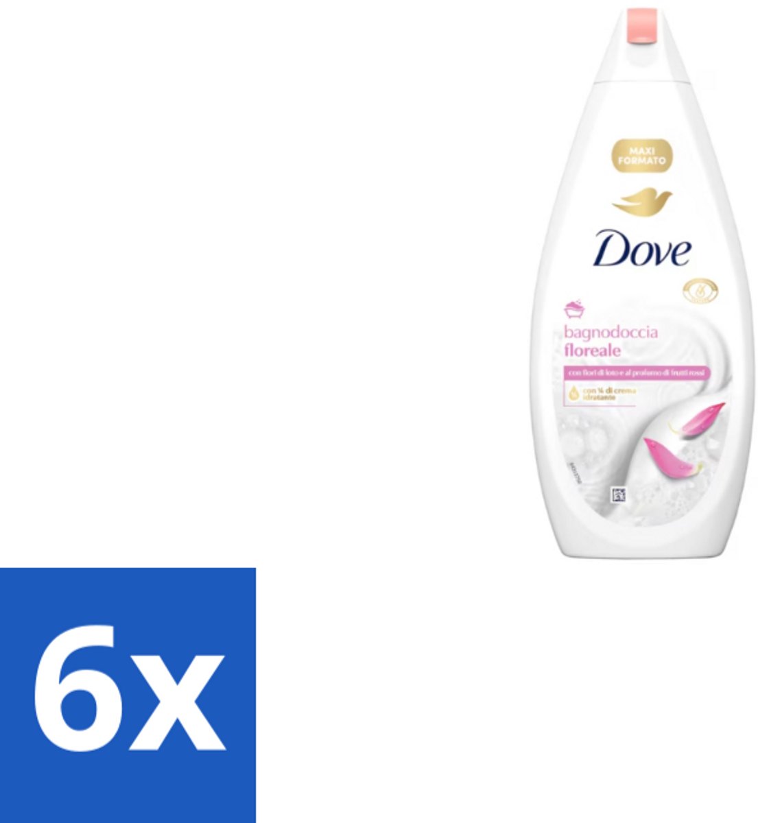 6 x Dove – Douchegel – Lotus Bloem – 450 ml - Douchegel Lotus Bloem - Mild Reinigen - Huid Verzorgen - Hydraterende Douchegel - Lotusbloem Geur