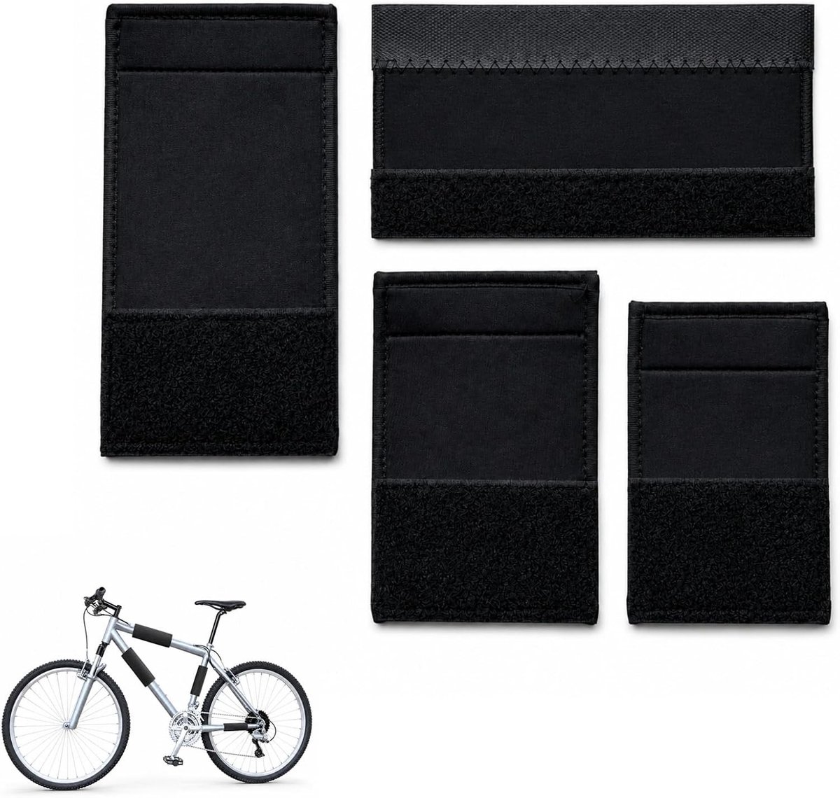 Set van 4 Neopreen Fietsframe Beschermers, Waterdicht en Wasbaar, Ideaal voor Transport en Off-Road Fietsen