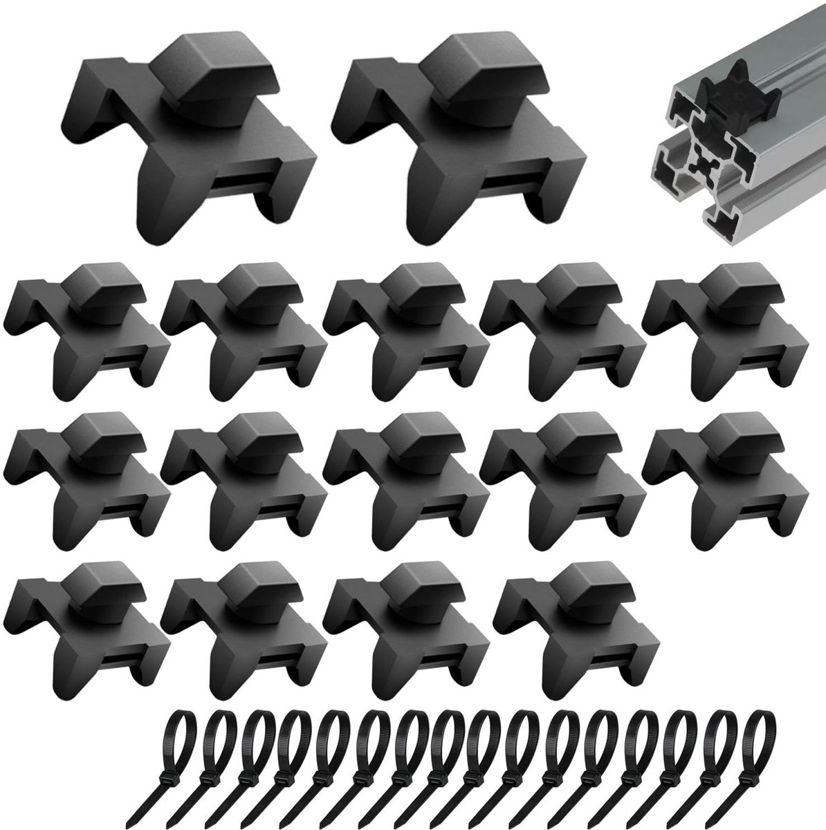 Elzusha - Set van 16 Kabelclips, Geschikt voor Aluminium Profielen