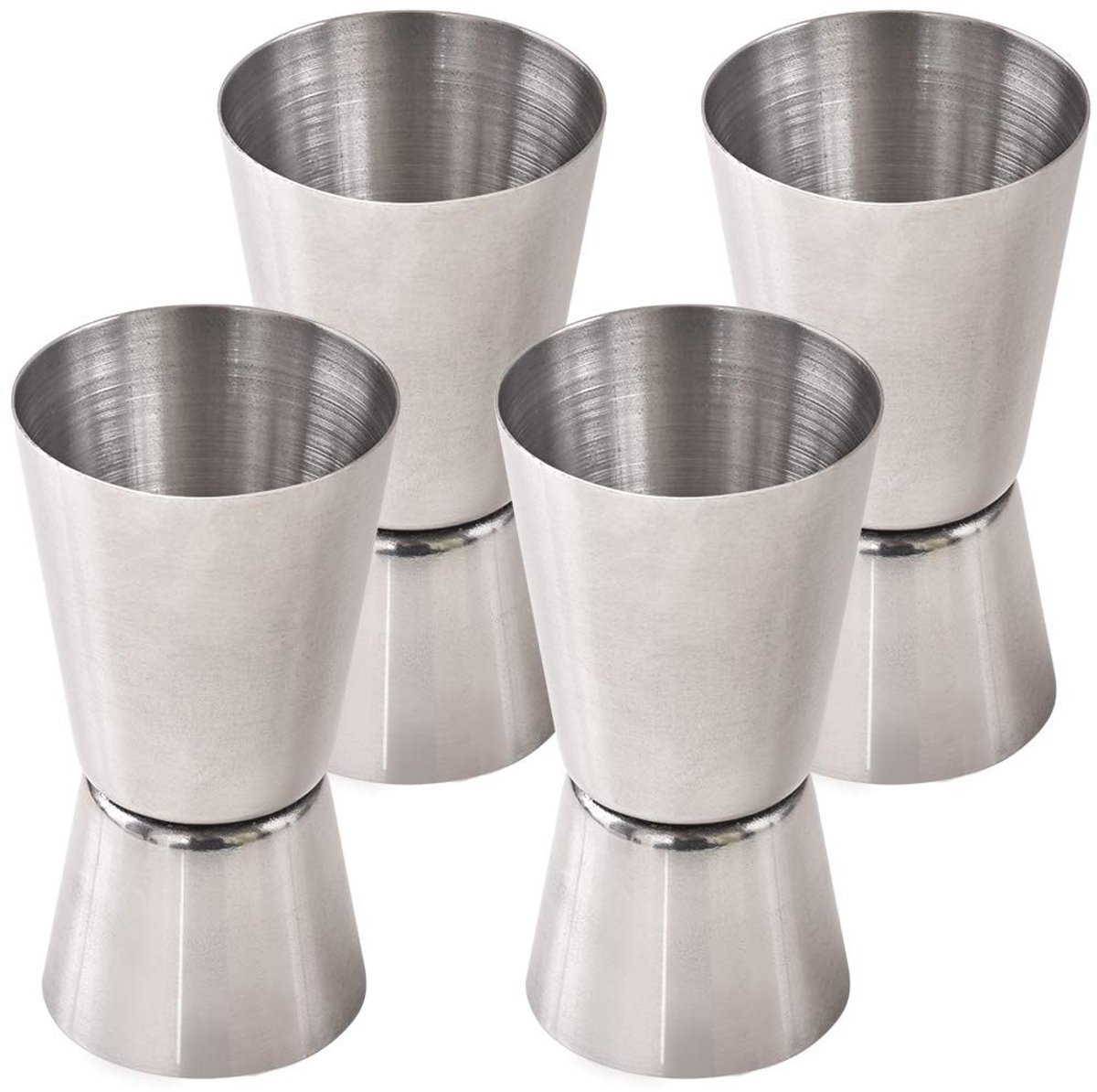 Elzusha - Set van 4 RVS Cocktail Jiggers 25ml en 50ml