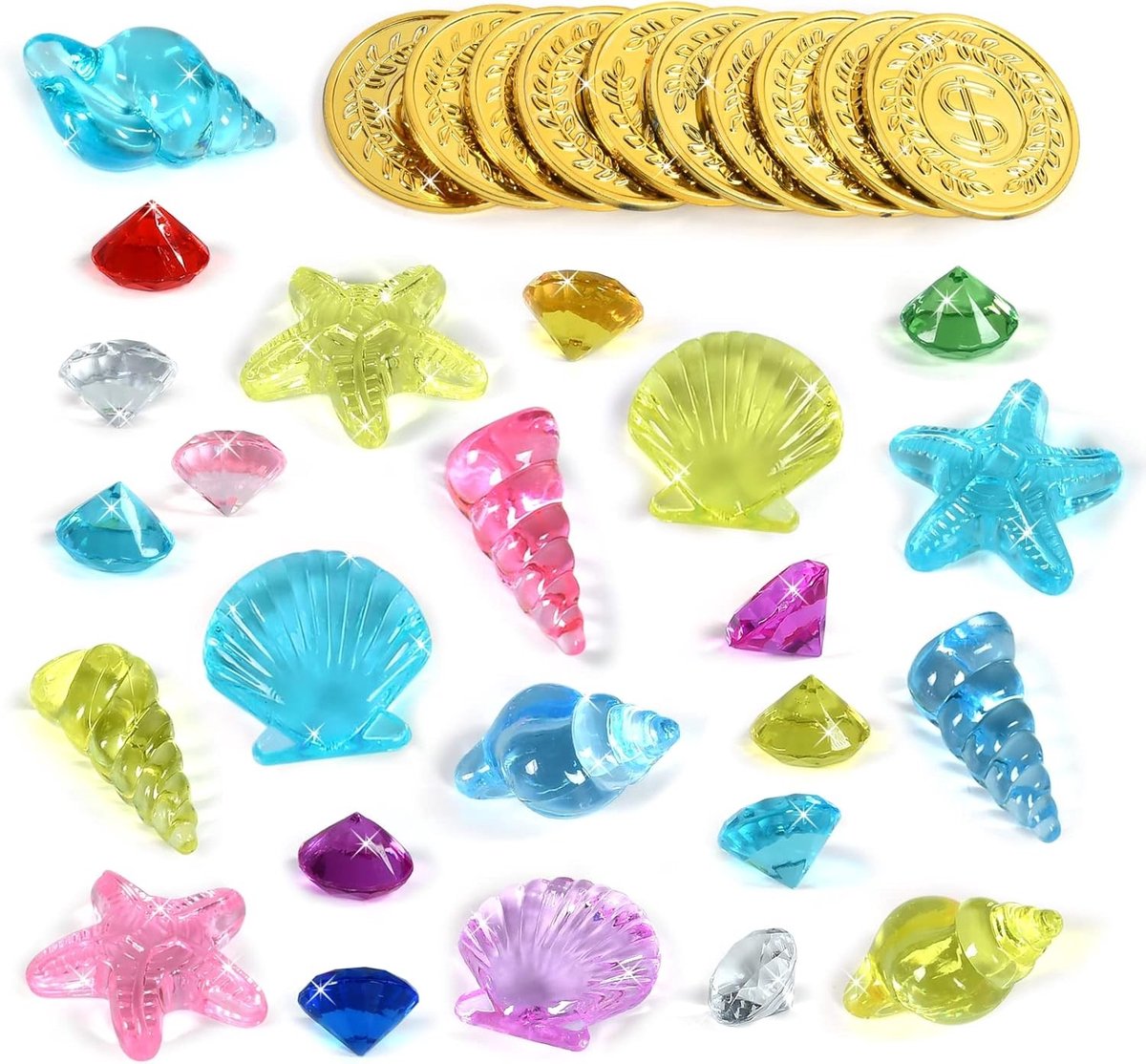Diving Speelgoed Set voor Kinderen - 34 Stuks Kleurrijke Duikjuwelen voor Zwembadplezier, Perfect voor Pool Party's en Onderwater Avonturen