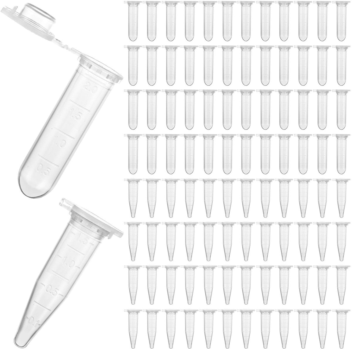 Elzusha - 1000 Stuks Microcentrifuge Tubes met Deksel