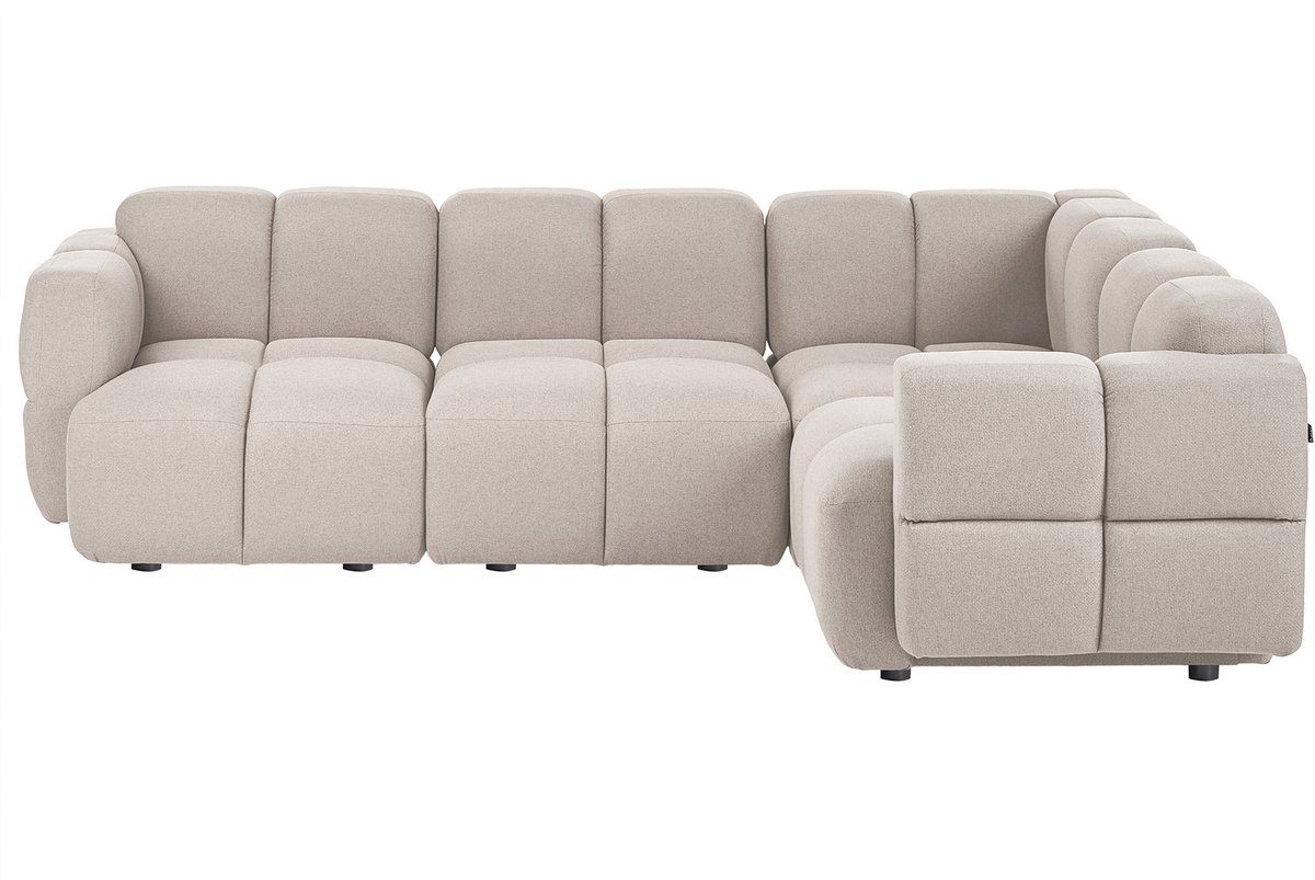MAKSABERG - Hoekbank 4-zits - Beige - Linkszijdig - Polyester