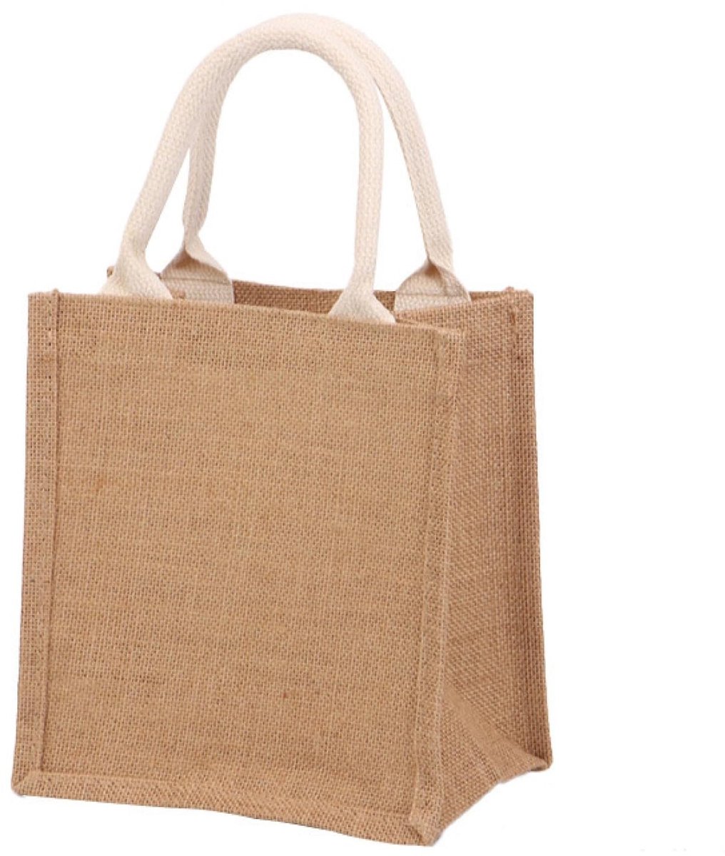 Elzusha - Retro Jute Tas met Hoge Capaciteit en Waterdichte Voering