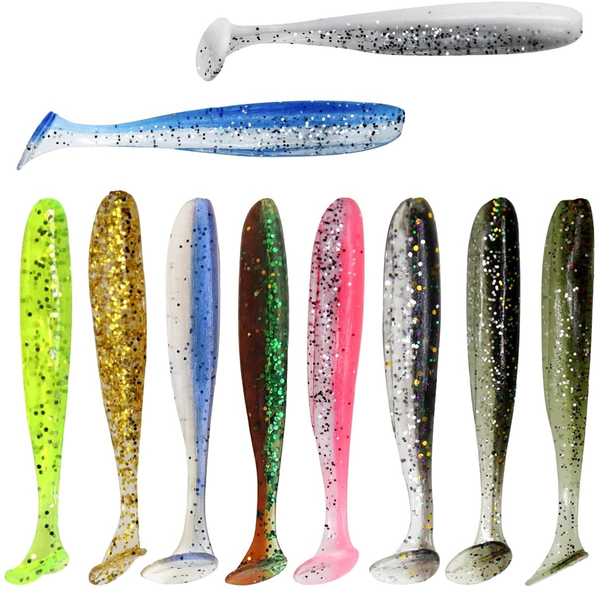 Elzusha - 110 Stuks 7 cm Rubber Vis voor Snoekbaars en Forel - Bionisch Aas