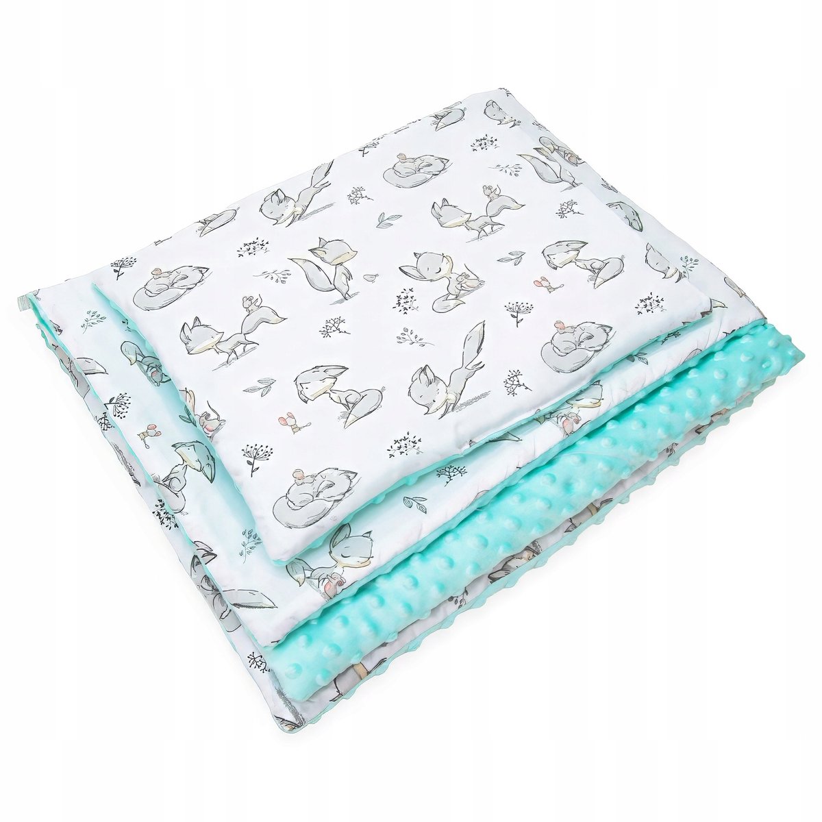 Minky Kinderwagendeken 100x135 cm met Kussen - Kerstin