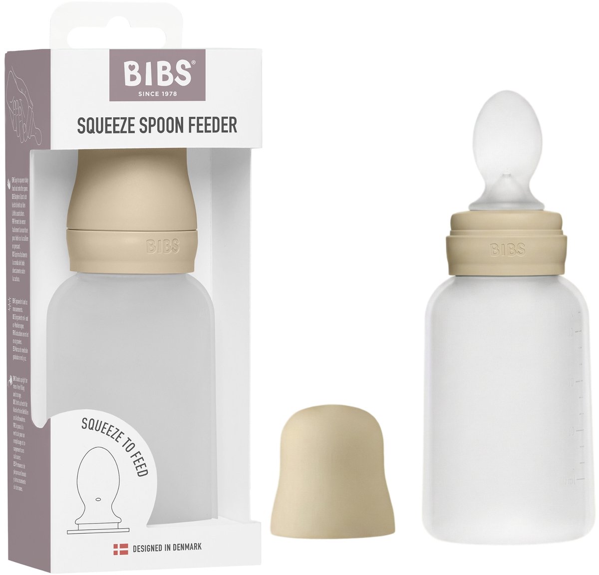 BIBS Knijplepel voor zelf voeden - 6+ mnd - Vanilla