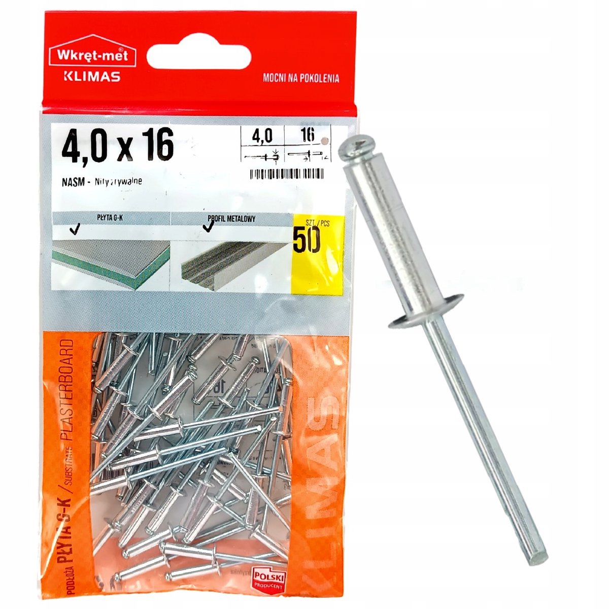 Blindklinknagels Staal-Aluminium 4.0x16 mm - 50 stuks